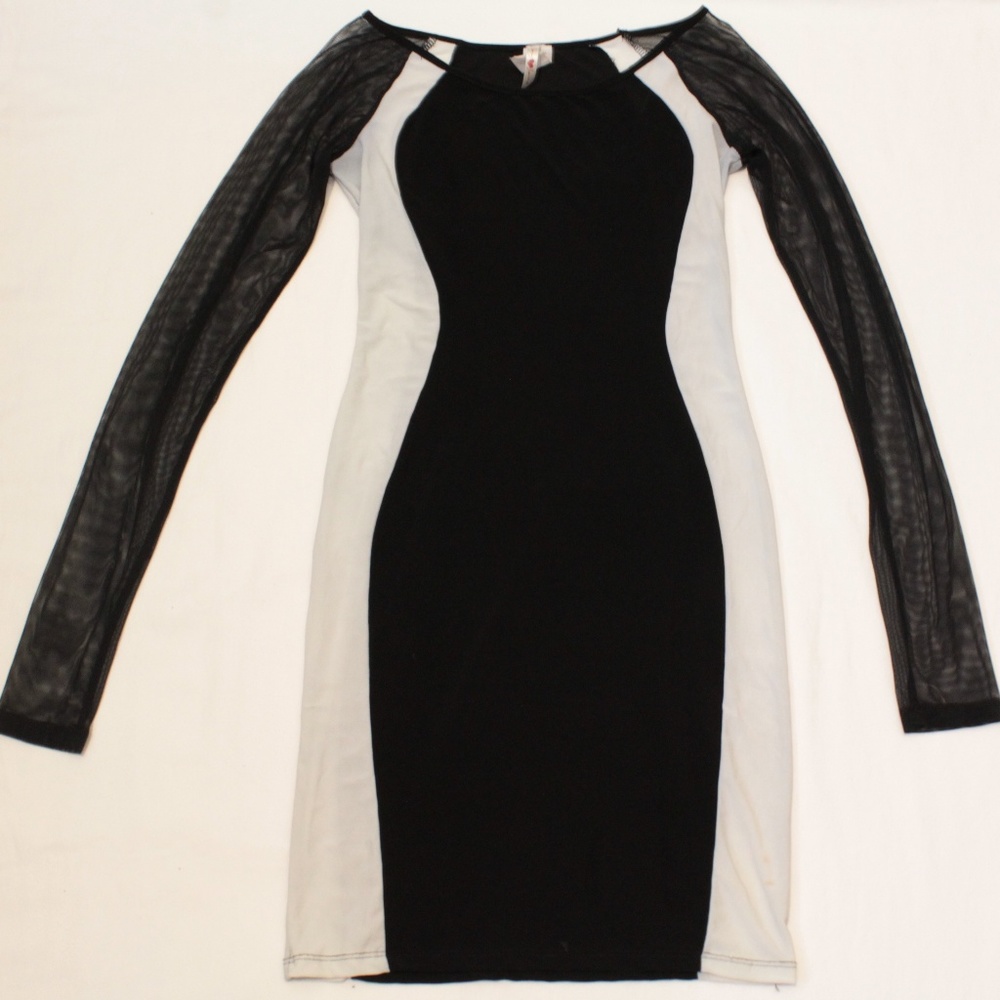 Little Black (White) Dress - Mesh Sleeves